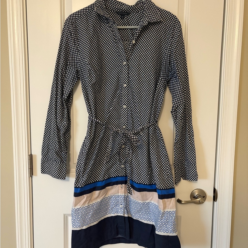 Tommy Hilfiger L Polka Dot Button-Up Dress